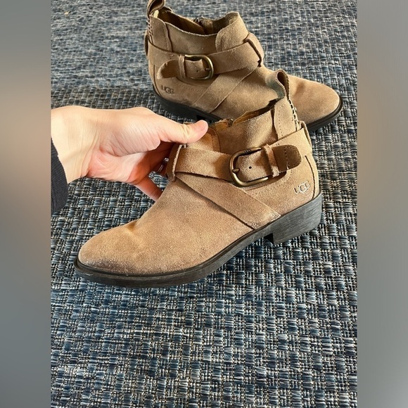 UGG Wylma shortie Booties Suede Tan Size 8 - Picture 3 of 12